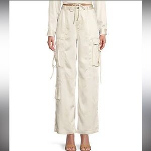 Gianni Bini Cream Wide Leg Cargo Pants
